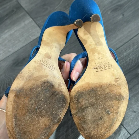 Giuseppe Zanotti Blue Heels with Multicolor Embellishment - Picture 4 of 4